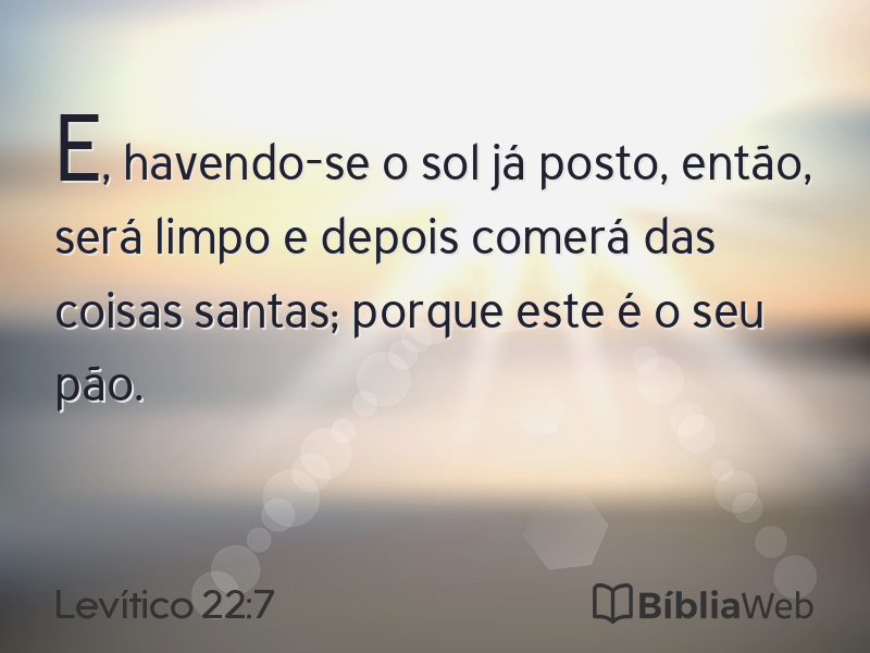 Levítico 22:7 em imagem para compartilhar