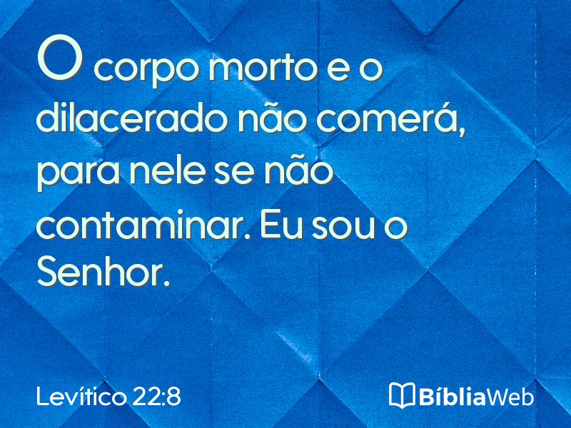Levítico 22:8 em imagem para compartilhar