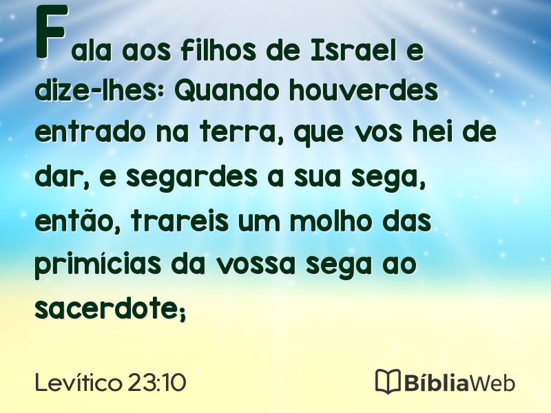 Levítico 23:10 em imagem para compartilhar