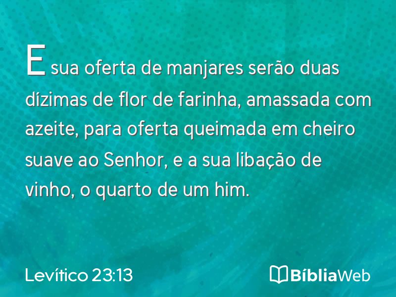 Levítico 23:13 em imagem para compartilhar