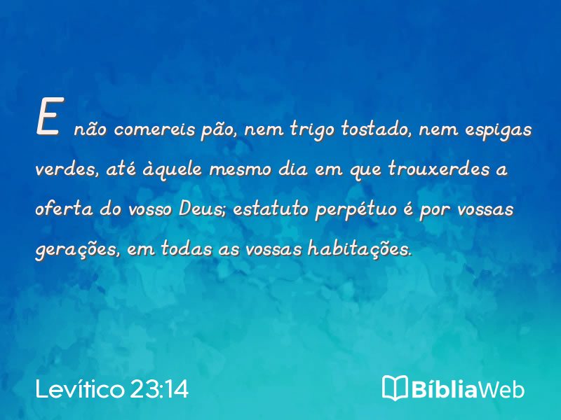 Levítico 23:14 em imagem para compartilhar