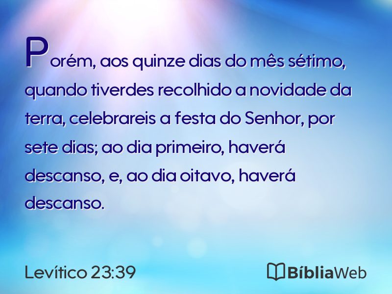 Levítico 23:39 em imagem para compartilhar