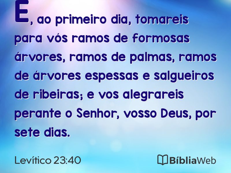 Levítico 23:40 em imagem para compartilhar