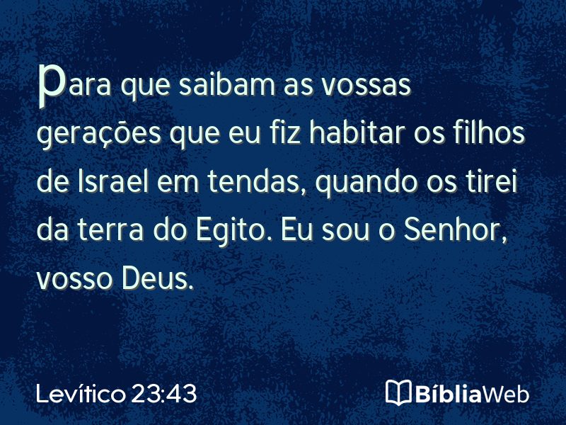 Levítico 23:43 em imagem para compartilhar