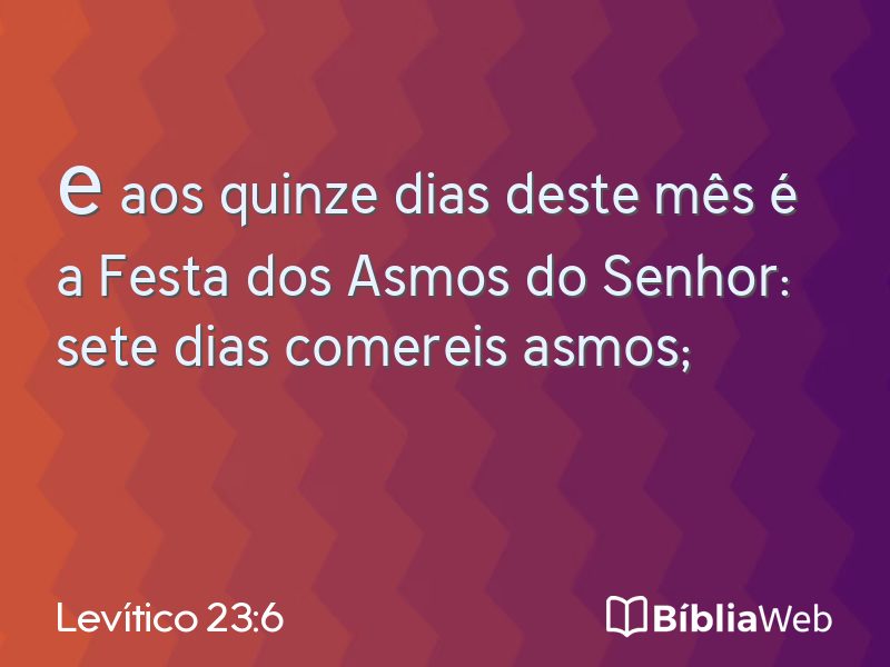 Levítico 23:6 em imagem para compartilhar