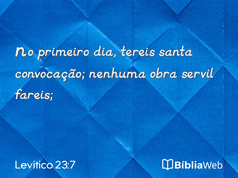 Levítico 23:7 em imagem para compartilhar