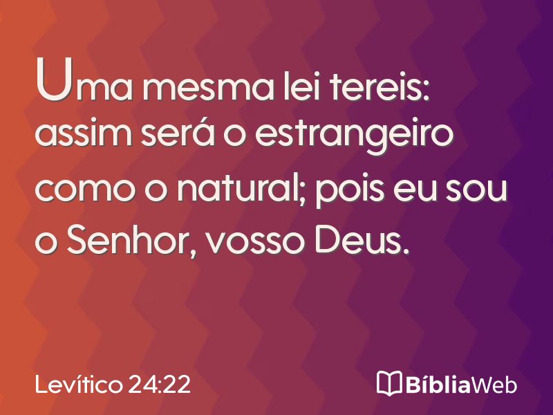 Levítico 24:22 em imagem para compartilhar