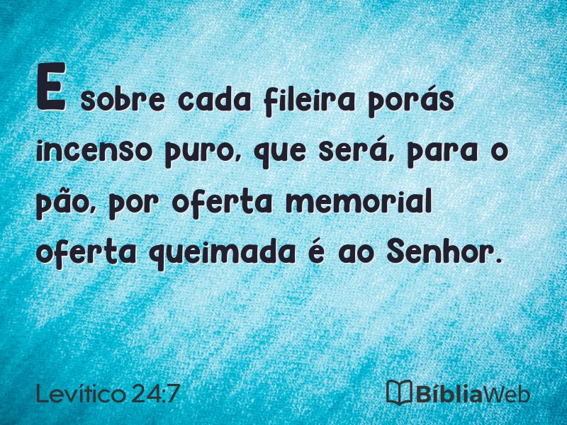 Levítico 24:7 em imagem para compartilhar