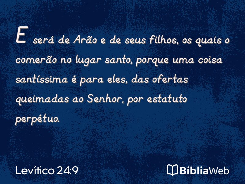 Levítico 24:9 em imagem para compartilhar