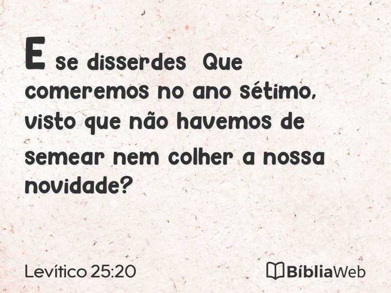 Levítico 25:20 em imagem para compartilhar