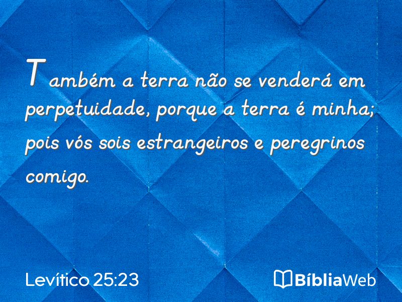 Levítico 25:23 em imagem para compartilhar