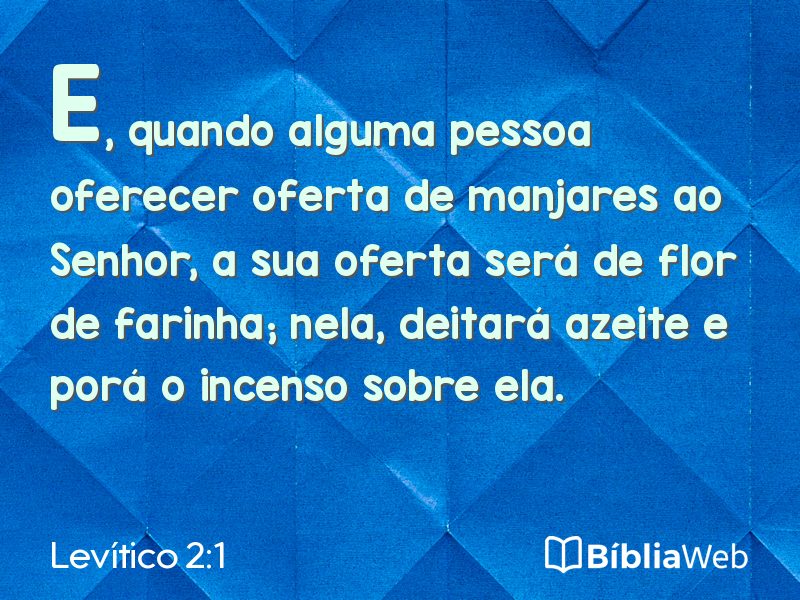 Levítico 2:1 em imagem para compartilhar