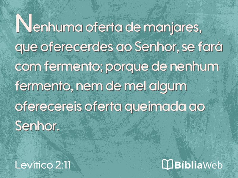 Levítico 2:11 em imagem para compartilhar