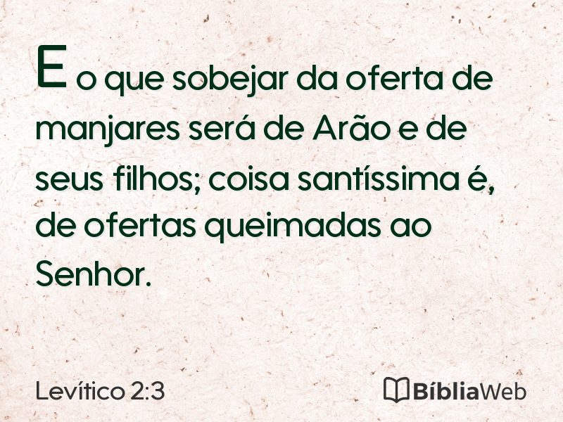 Levítico 2:3 em imagem para compartilhar