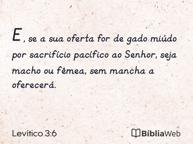 Levítico 3:6 em imagem para compartilhar