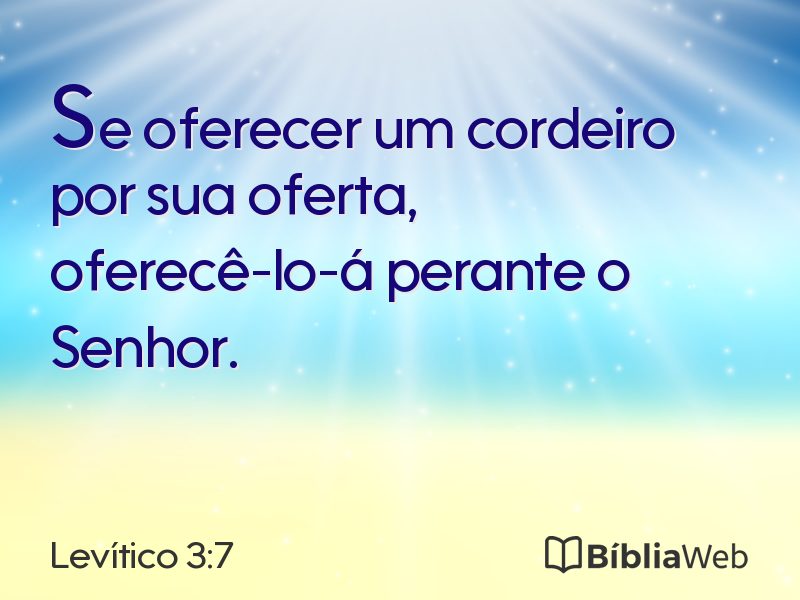 Levítico 3:7 em imagem para compartilhar