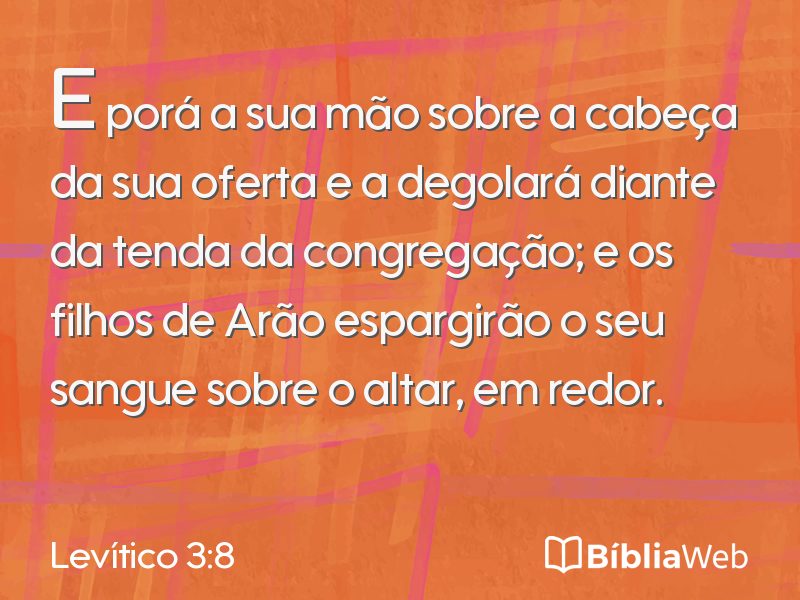 Levítico 3:8 em imagem para compartilhar