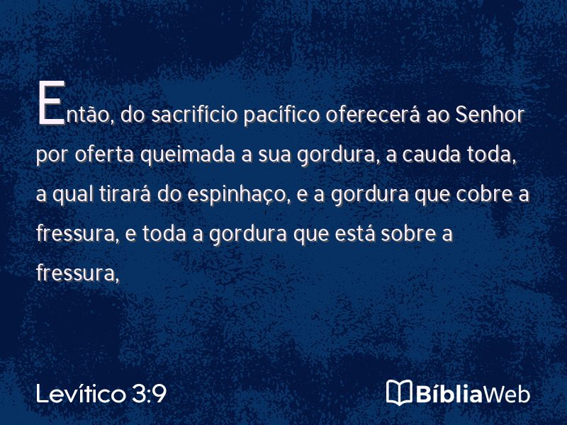 Levítico 3:9 em imagem para compartilhar