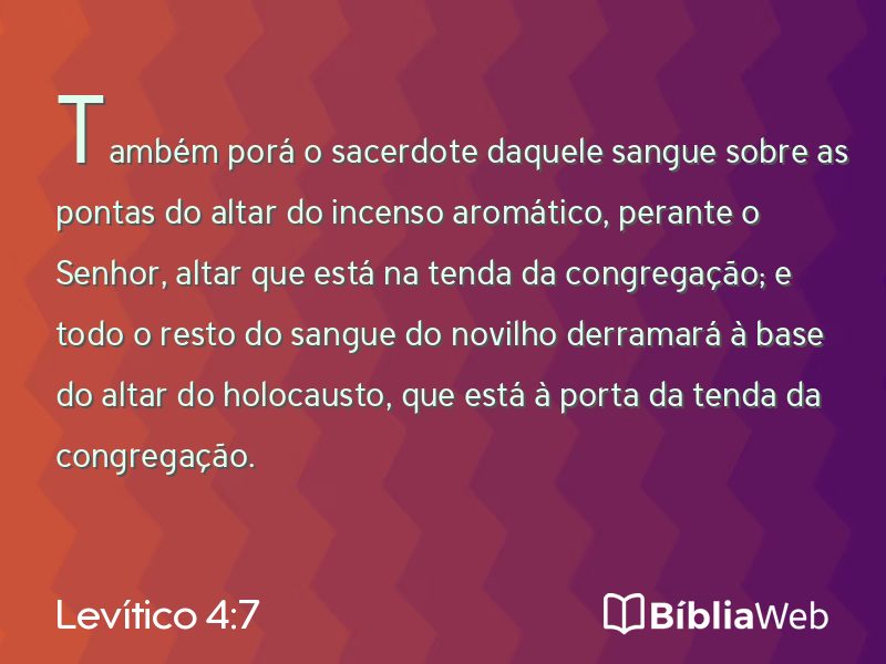 Levítico 4:7 em imagem para compartilhar