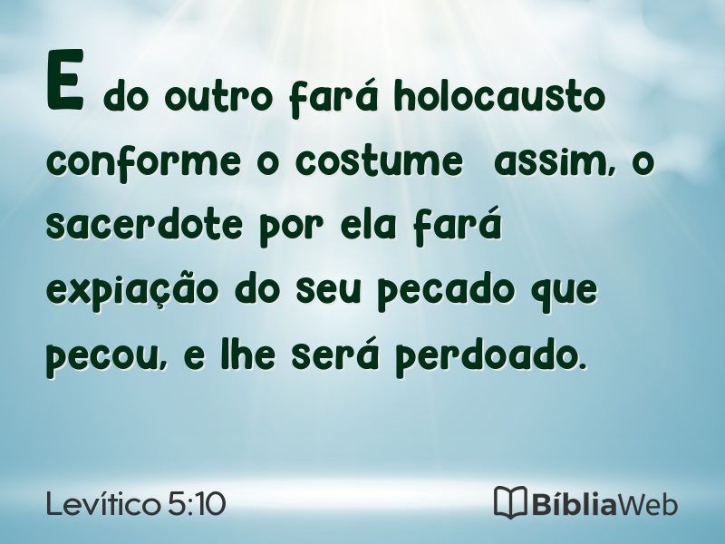 Levítico 5:10 em imagem para compartilhar