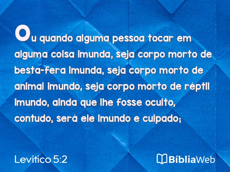 Levítico 5:2 em imagem para compartilhar