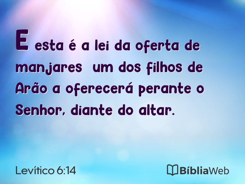 Levítico 6:14 em imagem para compartilhar