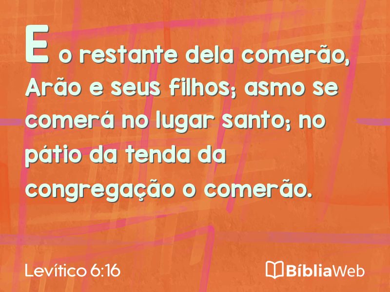 Levítico 6:16 em imagem para compartilhar