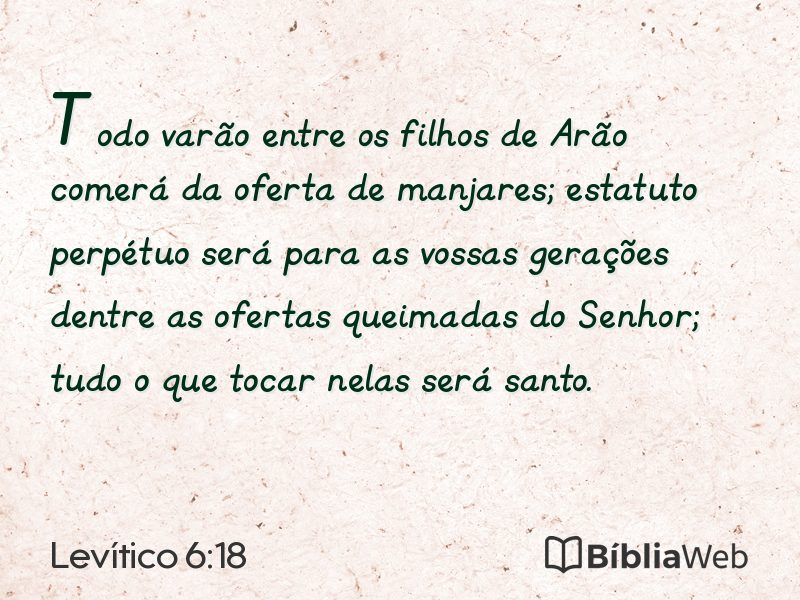 Levítico 6:18 em imagem para compartilhar