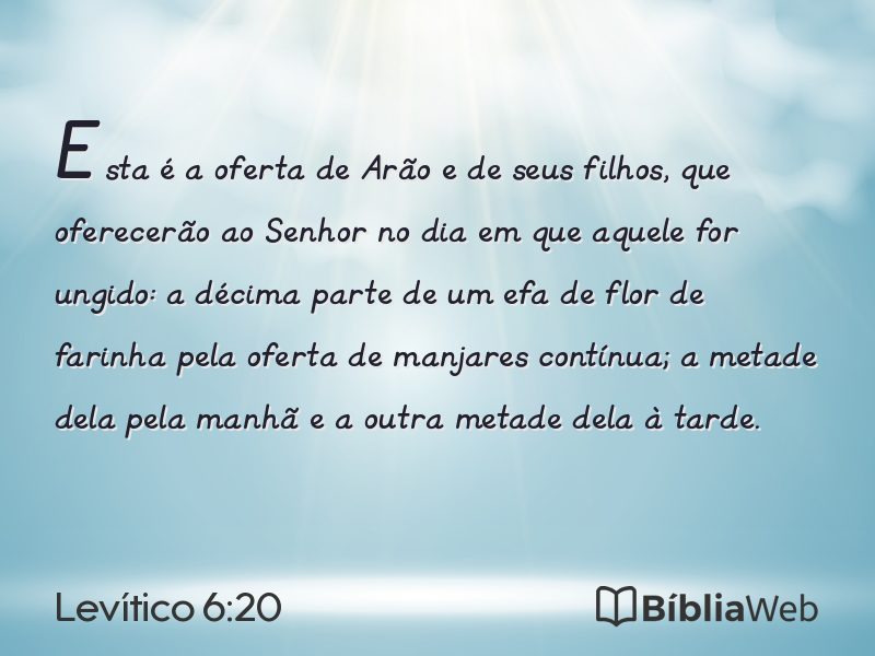 Levítico 6:20 em imagem para compartilhar