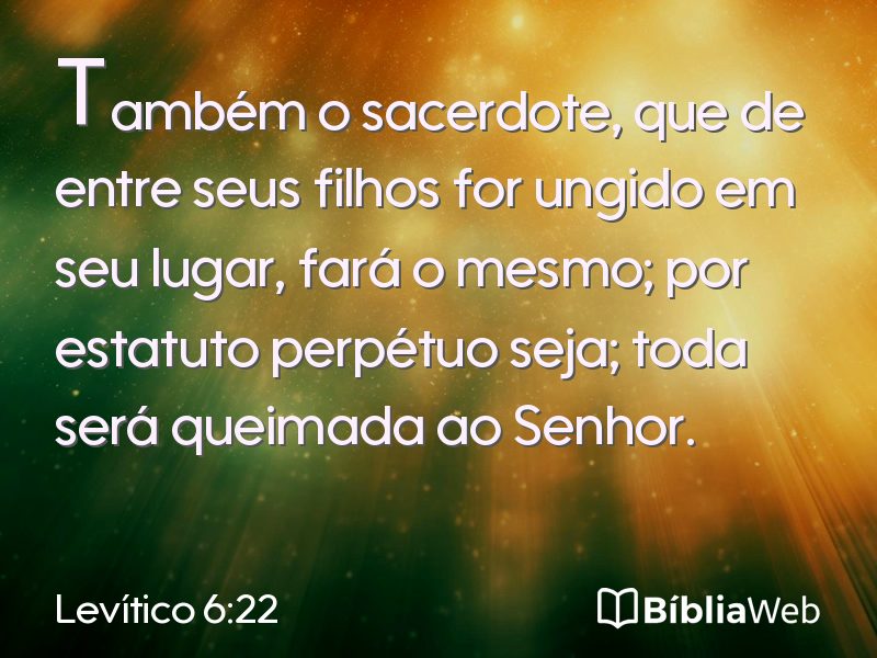 Levítico 6:22 em imagem para compartilhar