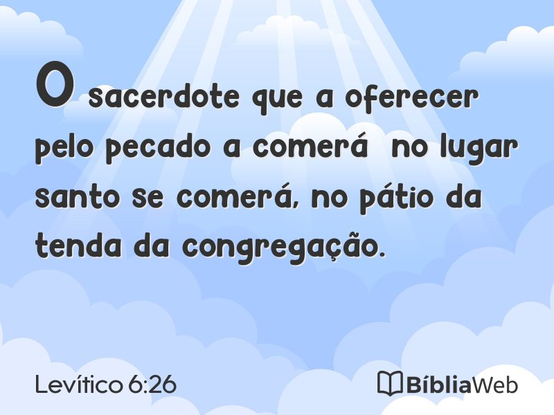 Levítico 6:26 em imagem para compartilhar