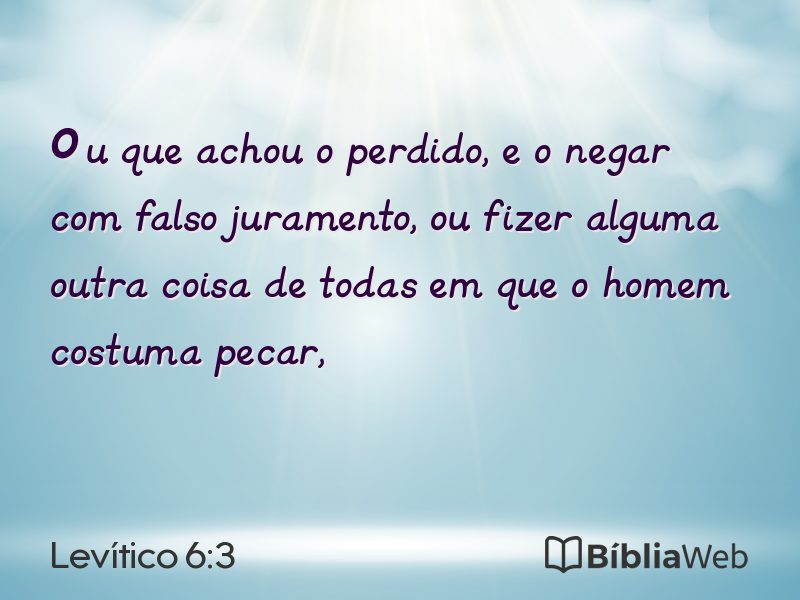 Levítico 6:3 em imagem para compartilhar