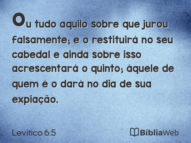 Levítico 6:5 em imagem para compartilhar