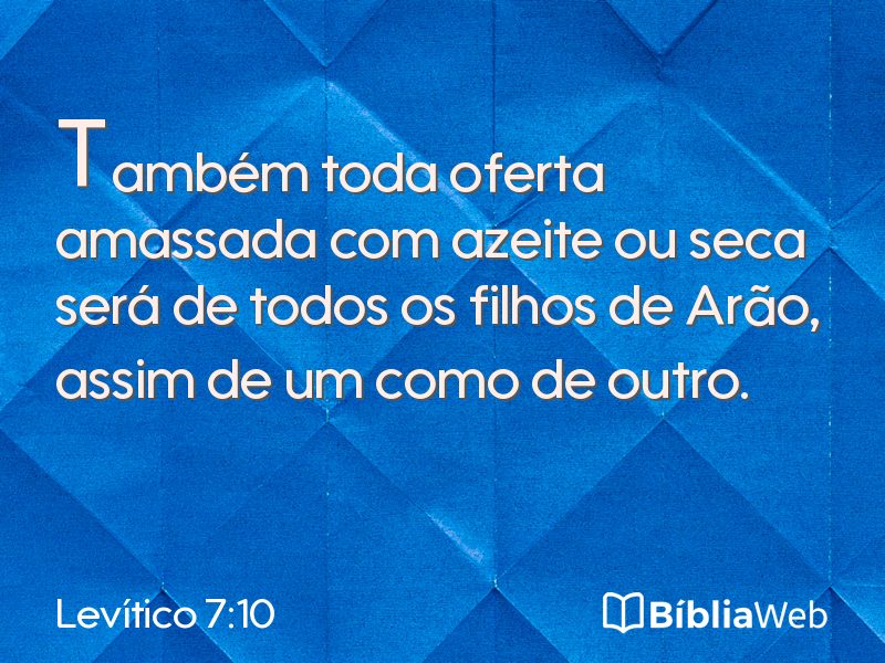 Levítico 7:10 em imagem para compartilhar