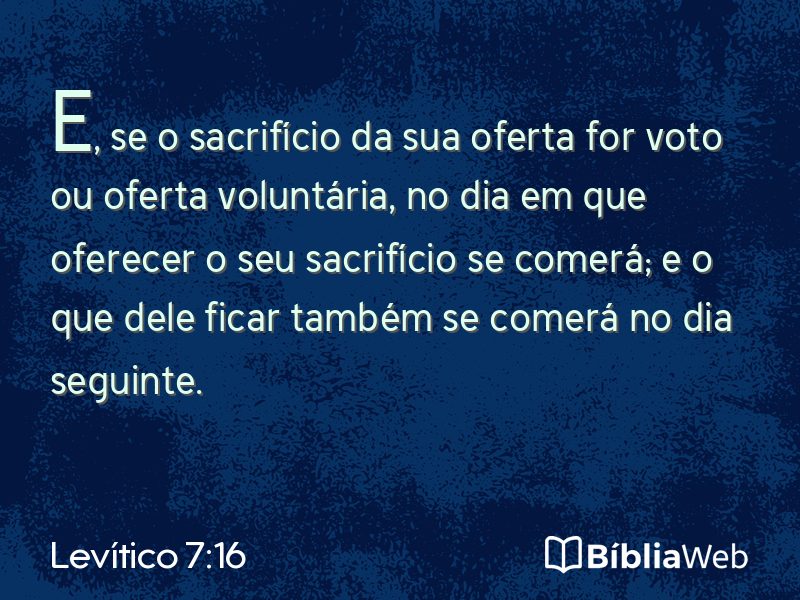 Levítico 7:16 em imagem para compartilhar