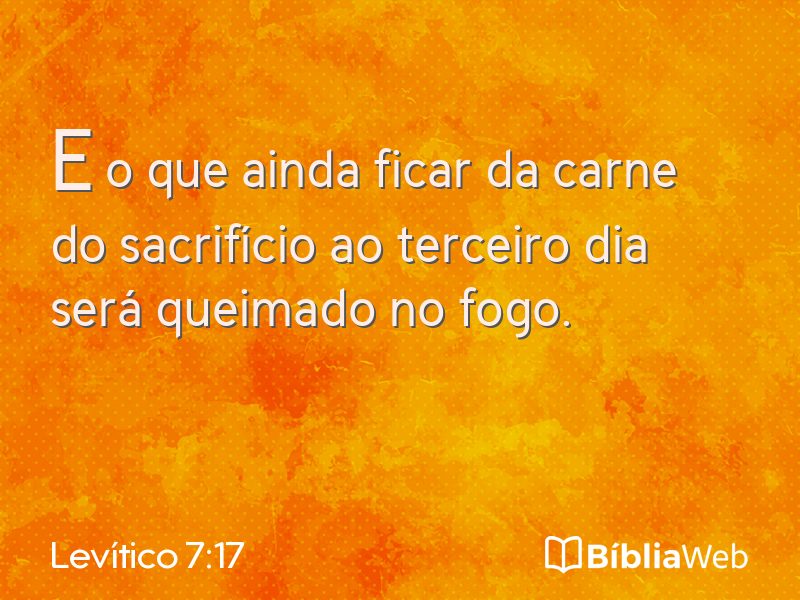 Levítico 7:17 em imagem para compartilhar