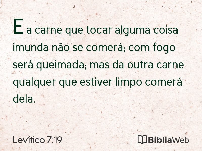 Levítico 7:19 em imagem para compartilhar