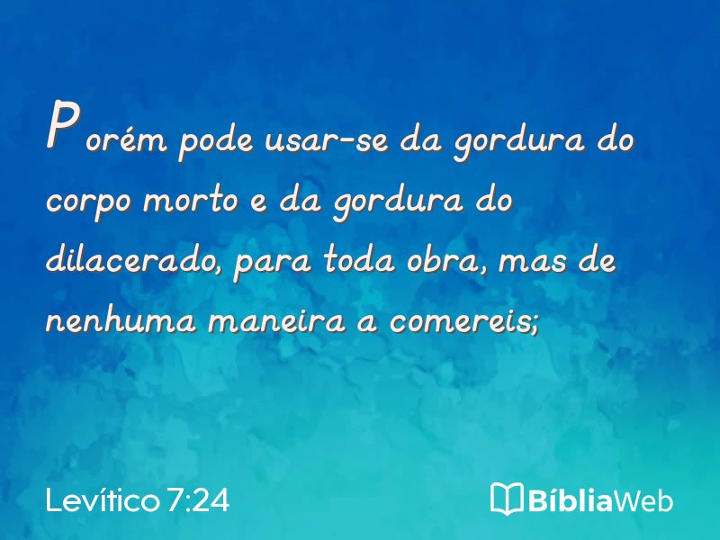 Levítico 7:24 em imagem para compartilhar