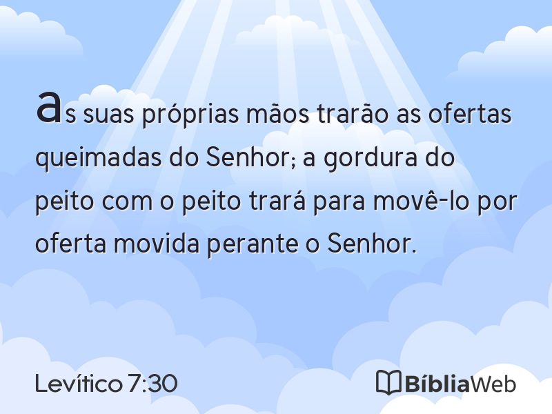 Levítico 7:30 em imagem para compartilhar