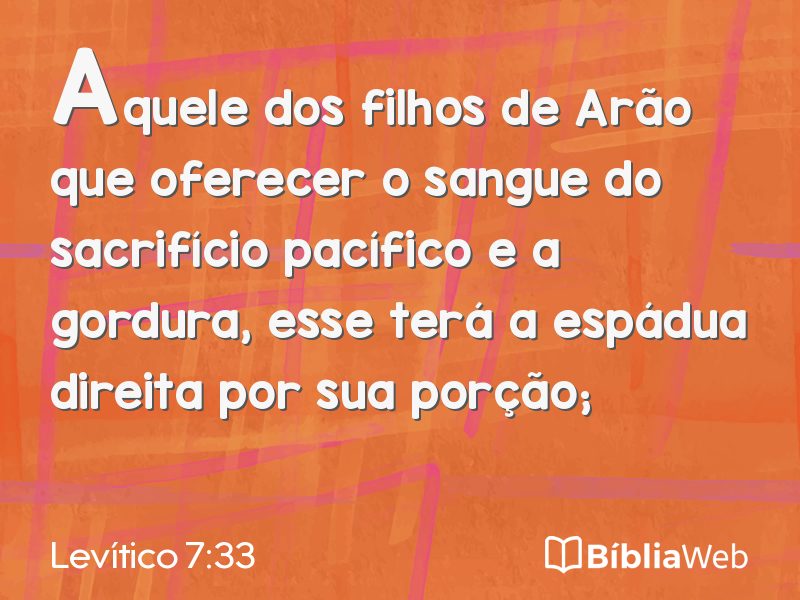 Levítico 7:33 em imagem para compartilhar