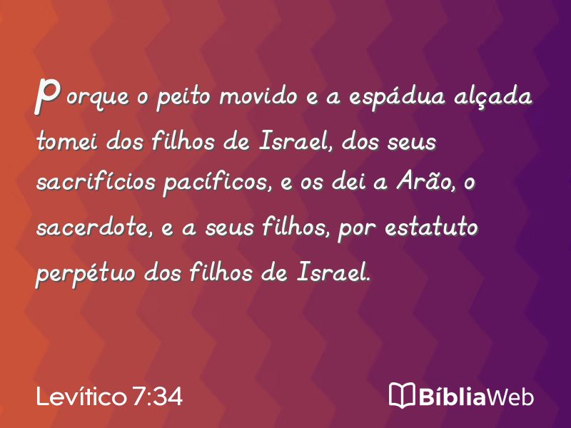 Levítico 7:34 em imagem para compartilhar