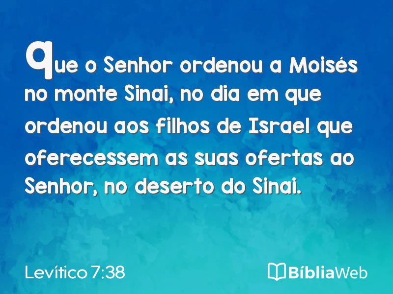 Levítico 7:38 em imagem para compartilhar