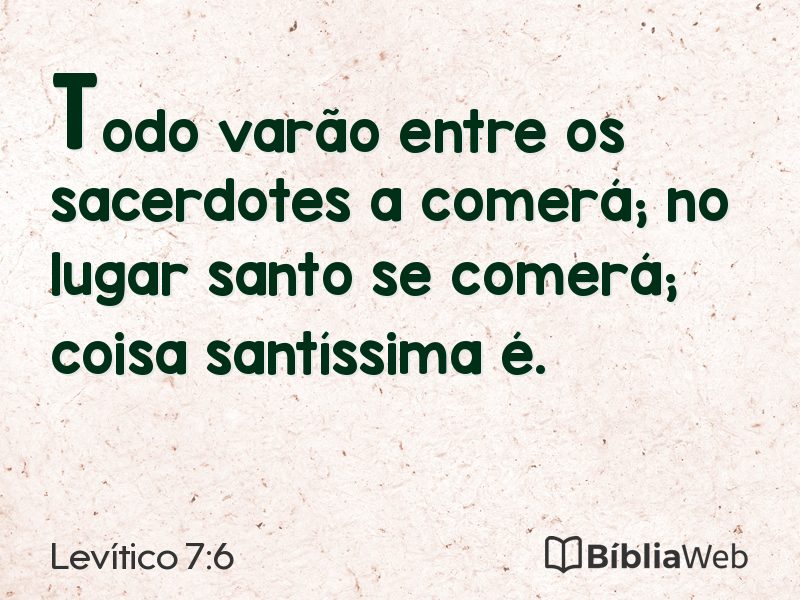 Levítico 7:6 em imagem para compartilhar