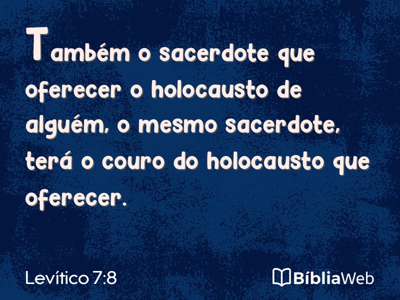 Levítico 7:8 em imagem para compartilhar