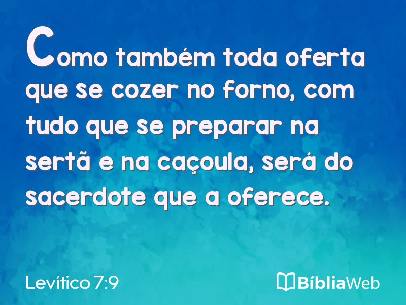 Levítico 7:9 em imagem para compartilhar