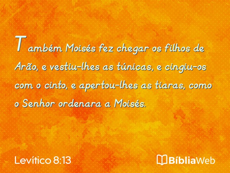Levítico 8:13 em imagem para compartilhar