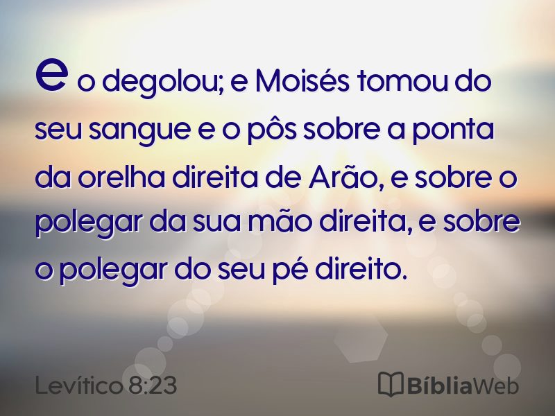 Levítico 8:23 em imagem para compartilhar