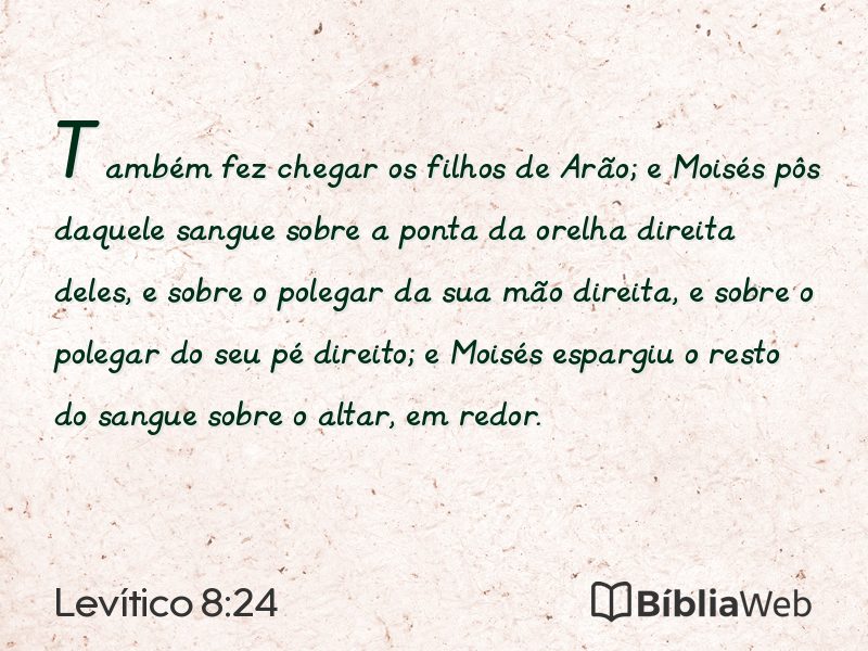Levítico 8:24 em imagem para compartilhar