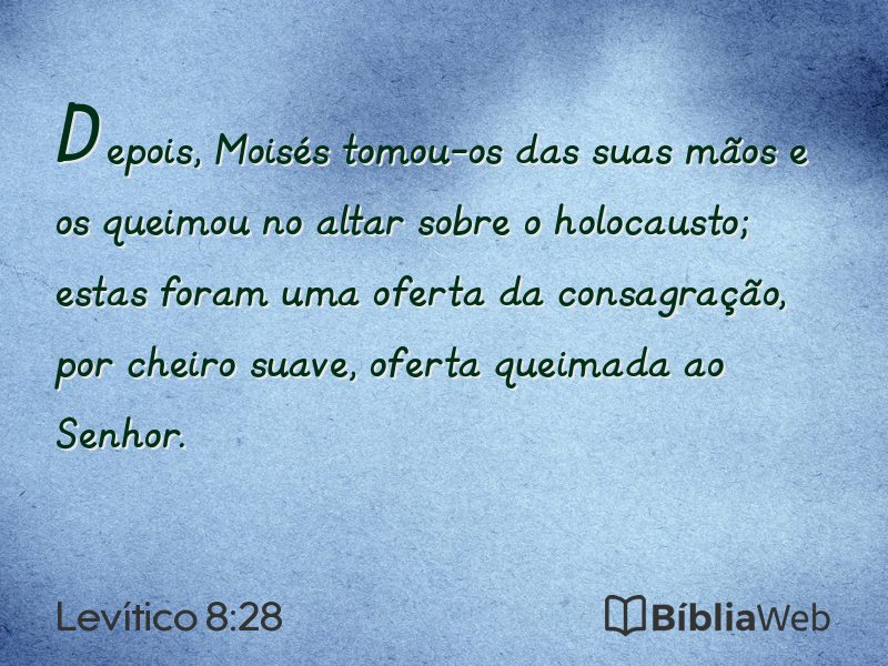 Levítico 8:28 em imagem para compartilhar