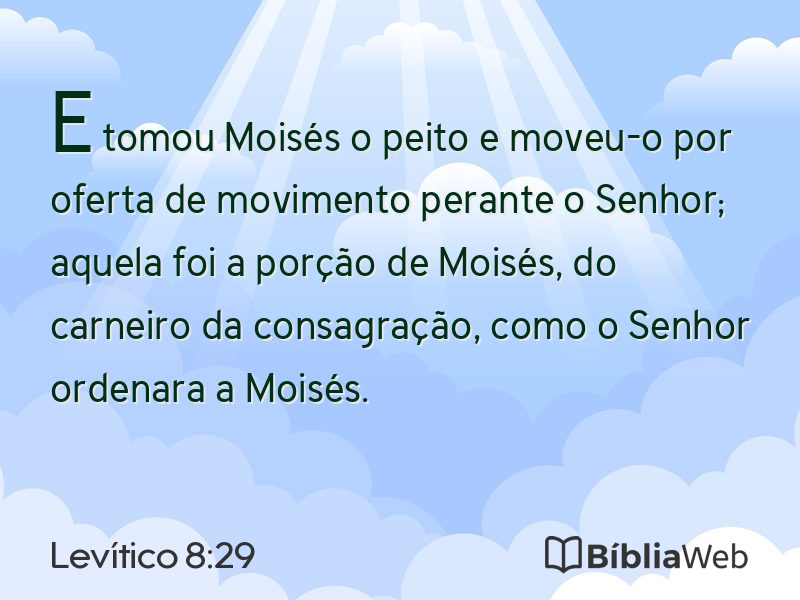 Levítico 8:29 em imagem para compartilhar